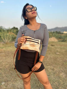 Nuevo estilo occidental pelo en piel oculta cuero oculto llevar Sling bolsas alta calidad moda Real hecho a mano piel bandolera bolsas - Product Image 3