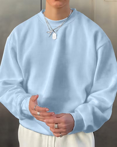 Heavyweight Terry Crew Neck Men's Winter Casual Oversized Pullover Hoodie Custom Logo Streetwear High Quality Breathable - Product Image 2