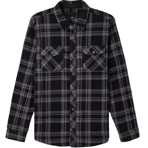 Chemise en flanelle 100 % coton pour homme, unie, décontractée et habillée, respirante, à col montant gaufré, manches longues, personnalisable, collection Printemps, 220g - Product Image 1
