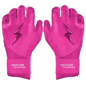 Guantes de Bateo de Béisbol Profesionales, Color Naranja y Azul, Cuero Cabretta Acolchado, Cierre de Gancho y Bucle, Unisex para Adultos - Product Image 3