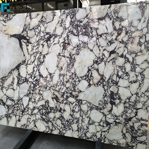 Dalles de marbre blanc Breccia avec pierre de veinage noire audacieuse Île de cuisine Vanity Top Italie Violet Vein Calacatta Viola - Product Image 1