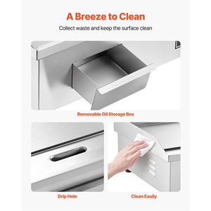 Piastra Elettrica Commerciale 65,5 x 40 cm, 2800W, Temperatura Regolabile 50-300°C, Attrezzatura da Cucina Professionale - Product Image 6