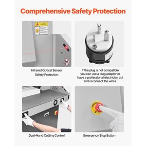 Cortadora de Papel Eléctrica de Gran Tamaño, Ancho de Corte de 28 Pulgadas, Grosor de Corte de 3.03 Pulgadas, Guillotina Hidráulica de Metal - Product Image 5