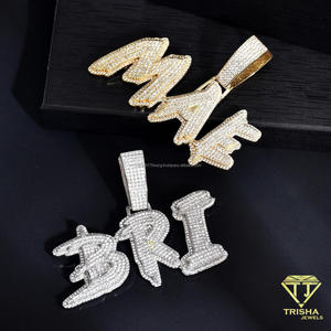 Luxury <b>Money</b> Nameplate Pendant With Moissanite Diamond Iced Out Lettering Dollar Symbol Necklace For Wholesale Jewelry Buyers - Product Image 2