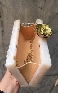 TCE présente : Sac de soirée de luxe artisanal en résine, mosaïque, bois et marbre pour femme – Accessoire quatre saisons pour fêtes et mariages - Product Image 3