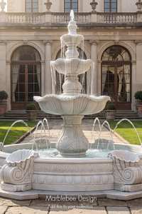 Fontaine d'eau moderne en marbre naturel écologique, résistante au feu, pour villa, jardin et cour - Product Image 2