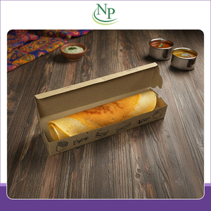 New Arrival Hot Selling Eco-friendly & Disposable Rectangular Shape ITC Kraft Paper Dosa <b>Boxes</b> for Packaging Usage from India - Product Image 6