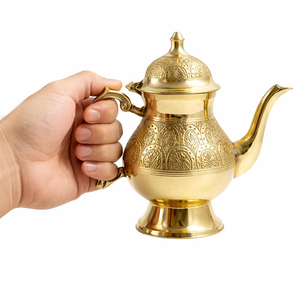 Handcrafted Brass Tea <b>Kettle</b> Engraved Decorative Teapot Traditional Metal Coffee Pot <b>Vintage</b> Inspired Kitchen Tableware - Product Image 3
