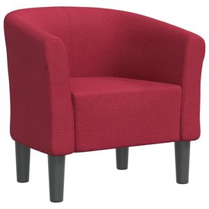 Fauteuil rond moderne à une place en pin rouge bordeaux pour salon - Product Image 2