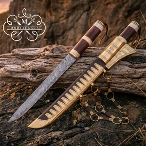 MORTAL SAGA Custom Handmade Hand Forged Viking Seax Knife High Carbon Steel Waterproof Bushcraft Hunting Survival Fixed Blade - Product Image 1