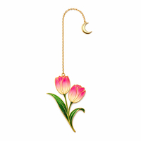 Chaîne de breloques en laiton émaillé souple plaqué or, gravée photo sur un seul côté, thème floral Zen Feng Shui, souvenirs de studios de yoga