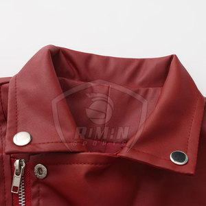 Men's <b>Red</b> PU Leather Moto Vest With Zipper And <b>Belt</b> Regular Fit Solid Color Biker Style Outerwear - Product Image 4