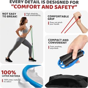 สายรัดออกกำลังกายรูปเลข 8 สำหรับผู้หญิงและผู้ชาย สายรัดต้านทานรูปเลข 8 สำหรับแขนและหน้าอก ใช้สำหรับโยคะและฟิตเนสในยิม - Product Image 4