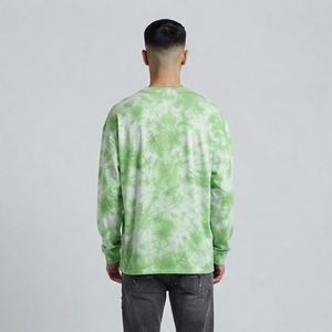 T-shirt à manches longues pour homme, effet délavé, vintage, coupe ample, col rond, en coton, style streetwear décontracté - Product Image 2