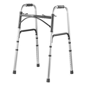Deambulatore pieghevole a 2 pulsanti con altezza regolabile su 8 livelli e maniglie in alluminio resistente - Product Image 5
