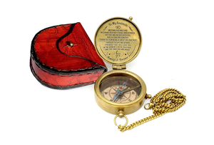 Boussole de poche nautique en laiton, style vintage, boussole de navigation avec chaîne pour les voyages, le camping, la randonnée et les cadeaux - Product Image 5