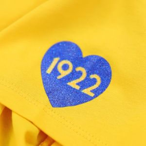 เสื้อยืดคอกลม Sigma Gamma Rho สีทอง แบบยูนิเซ็กซ์ เสื้อผ้าชมรมกรีก แขนสั้นลำลอง พิมพ์ลายตามสั่ง เสื้อผ้าสตรีทแวร์สำหรับนักศึกษา - Product Image 5