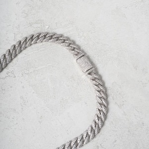 Chaîne cubaine baguette 12 mm, entièrement sertie de moissanite, plaqué rhodium, collier unisexe, bijoux hip-hop pour rappeurs - Product Image 4