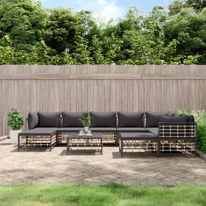 Ensemble de salon de jardin anthracite pour 10 personnes pour l'amusement en plein air - Product Image 1