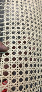 Rattan Cane Webbing | HEX <b>Circle</b> <b>LIGHT</b> YELLOW plastic using rattan strips for seating repair furniture panels and decor Vietnam - Product Image 5