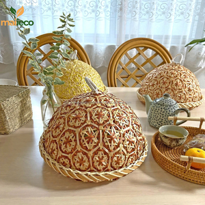 ฝาครอบฝาไม้ไผ่งานฝีมือสไตล์วินเทจอุปกรณ์ครัวสีสันสดใสพร้อมถาดและผ้าคลุมที่เป็นมิตรกับสิ่งแวดล้อม - Product Image 4