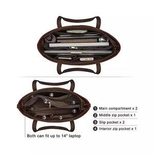Sac fourre-tout unisexe en cuir véritable marron de luxe léger pour ordinateur portable, haute qualité, très vendu, pour affaires - Product Image 6
