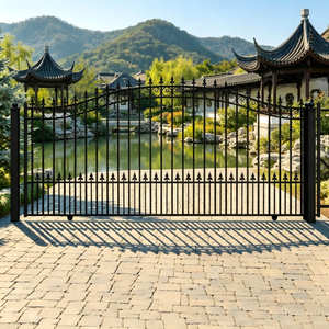 Puerta Doble de Hierro Forjado con Recubrimiento en Polvo KHP, Diseño Resistente al Óxido, Alta Durabilidad, Fácil Montaje, Estilo Minimalista, Apertura Abatible - Product Image 4