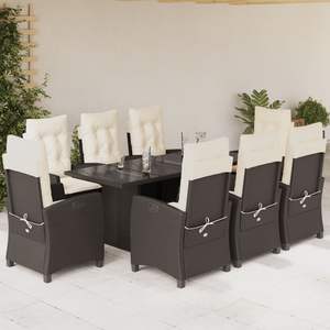 Set da Pranzo da Giardino in Rattan PE Marrone con Braccioli Regolabili, Esperienza Premium per Cene all'Aperto - Product Image 1