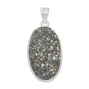 Colgante de pirita drusa para niñas, regalo de Navidad, collar con colgante, joyería de piedras preciosas de pirita, joyería de boda para damas de honor - Product Image 2