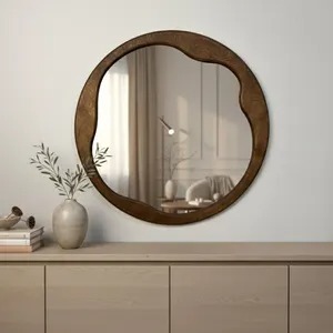 Elegant Wooden <b>Frame</b> Mirror Suitable For Dressing Area Adds Warmth And Modern Look To Your Space Wholesale From India - Product Image 2