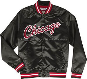 เสื้อแจ็กเก็ตผ้าซาตินสำหรับผู้ชายเสื้อแจ็กเก็ตลายปักโลโก้กระดุมสแนปขนสัตว์สำหรับฤดูหนาว - Product Image 5