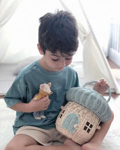 Cesta de Almacenamiento con Forma de Casa de Ratán para Juguetes de Niños, Cesta de Almacenamiento de Juguetes de Ratán Tejido con Forma de Hongo para Habitación Infantil, de Vietnam - Product Image 3
