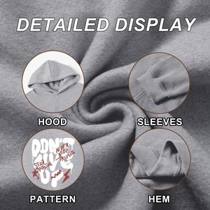 Sudadera con Capucha Gris para Hombre, Corte Cómodo, Diseño Gráfico, Algodón, Estampado con Efecto de Goteo, Estilo Casual para Otoño, Diseño Delantero y Trasero, Bolsillo, Corte Regular - Product Image 6