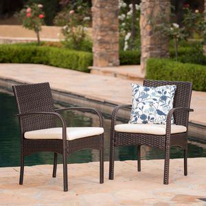Sedia da Pranzo in Vimini Sintetico CORDOBA KD PE, Elegante Sedia da Giardino per Pranzo all'Aperto - Product Image 1