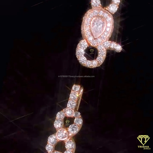 Elegant Rose Gold Lab Grown Diamond <b>Bracelet</b> Featuring Luxurious Open Link Design And Brilliant Round Stones - Product Image 6