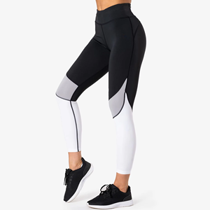 Leggings de yoga taille haute pour femme, longueur cheville, respirants, antibactériens, en polyester/nylon, coupe ajustée, effet ventre plat, taille élastique - Product Image 1