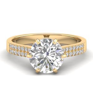 Anillo de compromiso REYES de oro macizo de 14 quilates con diamante de corte redondo de 2.8 quilates para mujer, regalos de boda de alta calidad, joyería fina - Product Image 6