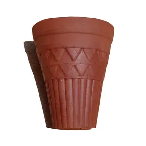 New Traditional Handmade Clay terracotta conical eco friendly Tea Cups for tea coffee lassi kulfi dessert kullad kullar 110 ml