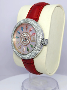 Reloj con Diamantes para Mujer |   Reloj con Diamantes Cultivados en Laboratorio |   Esfera de nácar |   Reloj Elegante para Ella |   Regalo para Ella - Product Image 3