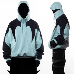 เสื้อฮู้ดดี้ครึ่งซิปทรงหลวมสไตล์วินเทจสตรีทแวร์  ผ้าคอตตอน 480GSM  พร้อมโลโก้แบบกำหนดเอง  ตกแต่งด้วยเทคนิค Acid Wash และดีไซน์ไหล่ตก  แบบคลุมหน้าเต็มตัว - Product Image 6