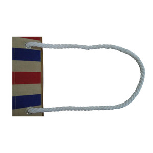 Bolsos de Playa Juco de Gran Tamaño, Diseño de Rayas de Dos Colores en Toda la Superficie, Asa de Cuerda Trenzada, Cierre de Cremallera, Bolso Tote de Gran Tamaño - Product Image 6