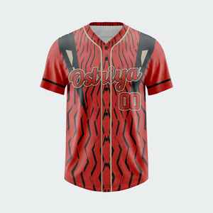 Camisetas de Béisbol Personalizables con Botones Completos, Impresión por Sublimación, Secado Rápido, 100% Poliéster, para Hombre - Product Image 3