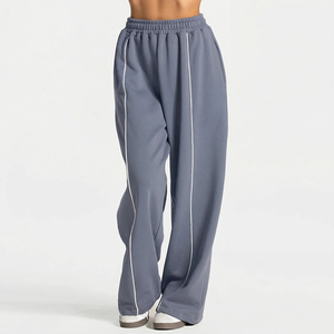 Pantalon de yoga taille haute pour femme, coupe large et droite, décontracté, avec taille élastique, pour le fitness et l'entraînement en salle de sport - Product Image 1