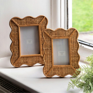 Artisan Crafted Rattan Photo Frame Handmade Woven Cane Tabletop Decorative Picture Frame for Home Styling - Product Image 1