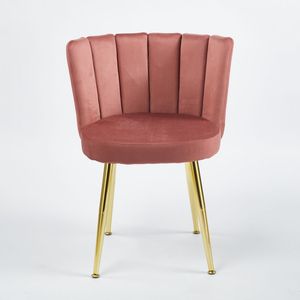 Set di 2 Sedie da Pranzo Moderne ROSA in Velluto con Schienale Confortevole e Gambe in Tubo di Ferro Color Oro per Sala da Pranzo - Product Image 4