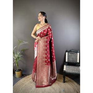 Vaishali Banarasi Lichi Silk Saree-Ethnic Scarves & <b>Shawls</b> - Product Image 4
