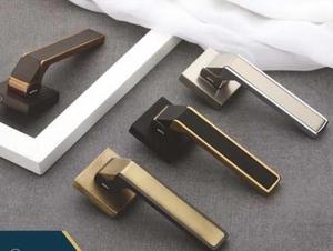 Modern Door <b>Handles</b> Minimalist Design Black Gold Finish Easy Installation Interior Hardware for Home Office Ambidextrous Use - Product Image 2