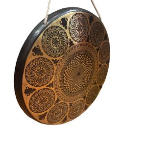 Gong tibetano tradicional hecho a mano, campana de canto espiritual de Metal tallado para meditación, curación y decoración de Yoga - Product Image 3