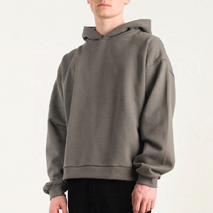 Sweat à capuche personnalisé coupe classique, teint en pièce, avec logo frontal, service OEM, coton épais 450 g/m², sans cordon, vierge, pour homme, hiver - Product Image 5