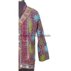 Chaqueta de Algodón Kantha Bordada a Mano de la India, Diseño Estampado en Bloque, Transpirable, Ecológica, para Invierno, Otoño y Verano, Venta al Por Mayor - Product Image 6